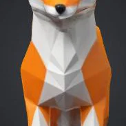 Mô hình chú cáo Fox Low-poly trang trí để bàn ấn tượng