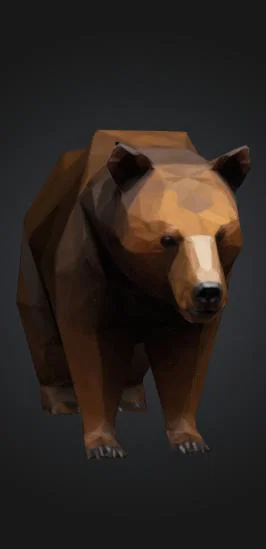 Mô hình chú gấu (Bear) phong cách low-poly ấn tượng cho máy in 3D - Image 1
