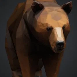 Mô hình chú gấu (Bear) phong cách low-poly ấn tượng cho máy in 3D