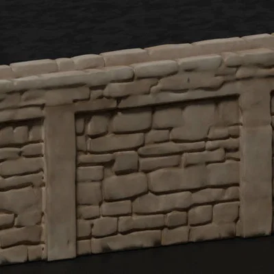 Tường DND có hàng rào chắn (Battlement) 2x 50mm