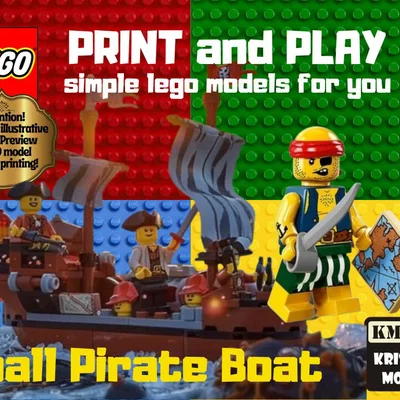 Mô hình thuyền cướp biển nhỏ tương thích LEGO - In 3D cực chất