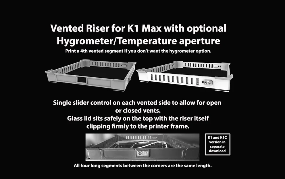 Riser thông gió cho K1 Max (có khe đóng mở và tùy chọn gắn đồng hồ đo) - Image 1