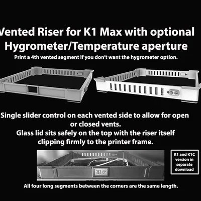 Riser thông gió cho K1 Max (có khe đóng mở và tùy chọn gắn đồng hồ đo)