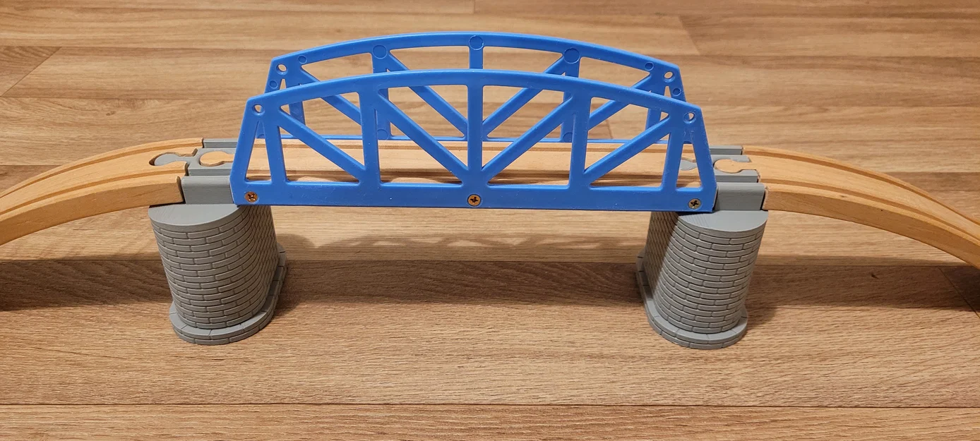 Trụ cầu đá 3D tương thích đường ray xe lửa gỗ Brio, IKEA - Image 1