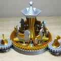 Mô hình vòng quay ngựa gỗ cơ khí (Mechanical carousel with horses) - Thumbnail 5