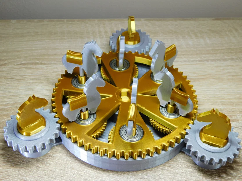 Mô hình vòng quay ngựa gỗ cơ khí (Mechanical carousel with horses) - Image 14