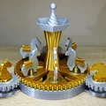Mô hình vòng quay ngựa gỗ cơ khí (Mechanical carousel with horses) - Thumbnail 15