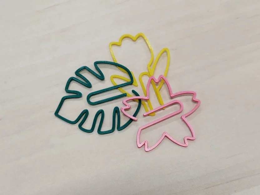 Bộ kẹp giấy họa tiết hoa lá dễ thương (Floral Paper Clips) in 3D - Image 1