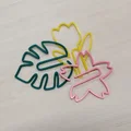 Bộ kẹp giấy họa tiết hoa lá dễ thương (Floral Paper Clips) in 3D - Thumbnail 1
