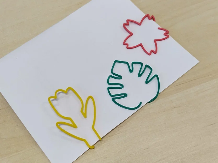 Bộ kẹp giấy họa tiết hoa lá dễ thương (Floral Paper Clips) in 3D - Image 2