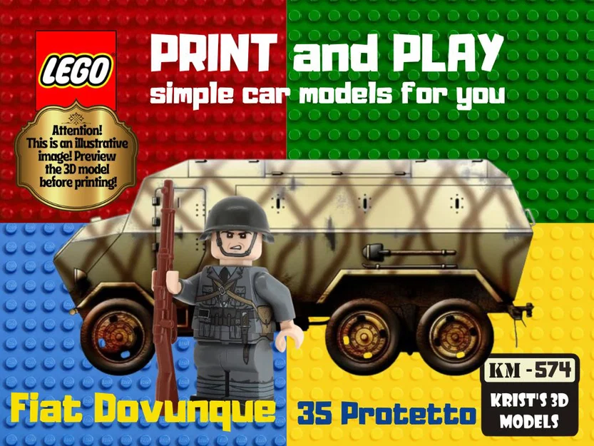 Mô hình in 3D Fiat Dovunque 35 Protetto kết hợp LEGO - Image 1