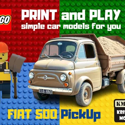 Mô hình xe tải LEGO Fiat 500 PickUp in 3D cực chất