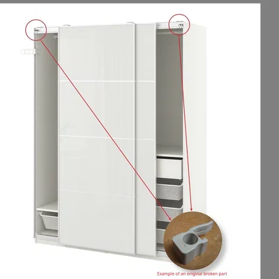 Chặn cửa lùa (Thay thế cho phụ tùng 128866 của Ikea)