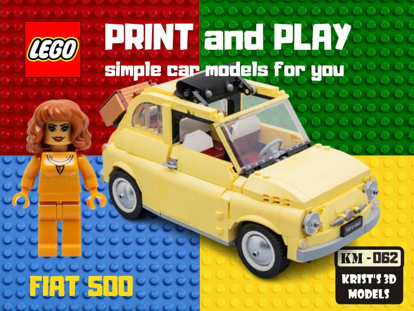 Mô hình xe LEGO FIAT 500 Cabrio in 3D đơn giản và thú vị - Image 1