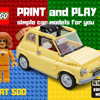 Mô hình xe LEGO FIAT 500 Cabrio in 3D đơn giản và thú vị