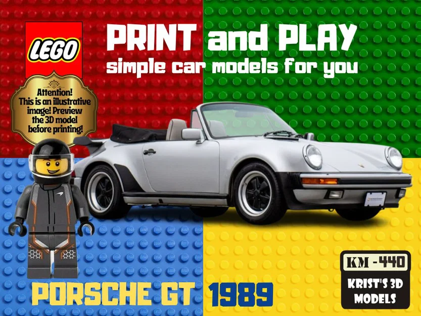Mô hình xe LEGO 1989 Porsche 930 Cabriolet in 3D cực chất - Image 1