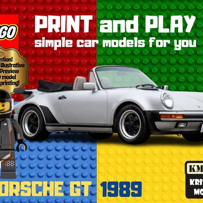 Mô hình xe LEGO 1989 Porsche 930 Cabriolet in 3D cực chất