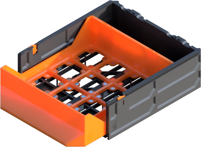 GEN2 Hộc tủ đôi Gridfinity có nam châm 2x1 - Chuẩn STANDARD - Image 1