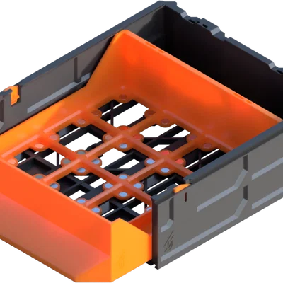 GEN2 Hộc tủ đôi Gridfinity có nam châm 2x1 - Chuẩn STANDARD
