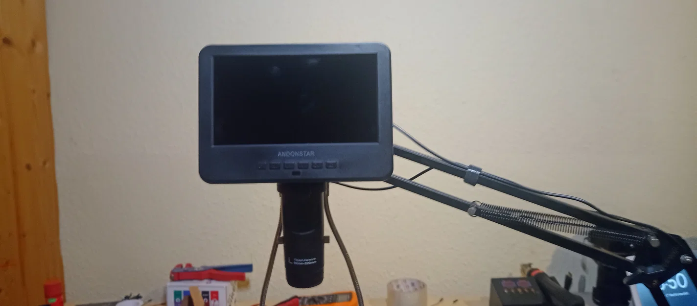 Ngàm gắn kính hiển vi Andonstar lên tay đỡ Microphone có hỗ trợ đèn - Image 1