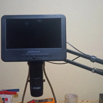 Ngàm gắn kính hiển vi Andonstar lên tay đỡ Microphone có hỗ trợ đèn