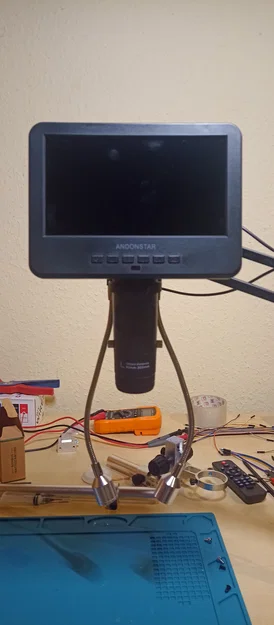 Ngàm gắn kính hiển vi Andonstar lên tay đỡ Microphone có hỗ trợ đèn - Image 2