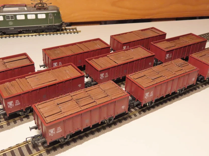Kiện gỗ mô hình tỉ lệ 1:87 H0 cho toa tàu hàng hở UIC loại E - Image 2