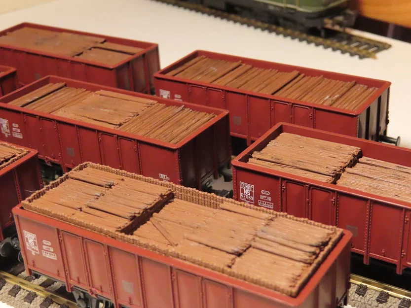 Kiện gỗ mô hình tỉ lệ 1:87 H0 cho toa tàu hàng hở UIC loại E - Image 3
