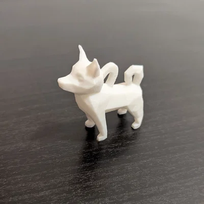 Móc khóa chú chó Low Poly dễ thương