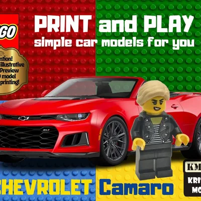 Mô hình xe Chevrolet Camaro phong cách LEGO in 3D độc đáo