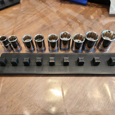Gridfinity Fixed Socket Rails - 5x1