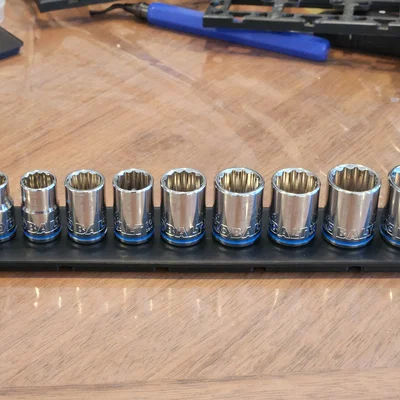 Gridfinity Fixed Socket Rails - 5x1