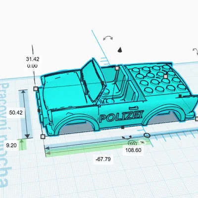 Mô hình xe cảnh sát Trabant phong cách LEGO in 3D độc đáo