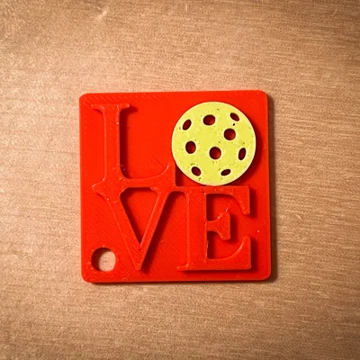 Móc khóa Pickleball chủ đề LOVE - Mẫu in 3D độc đáo