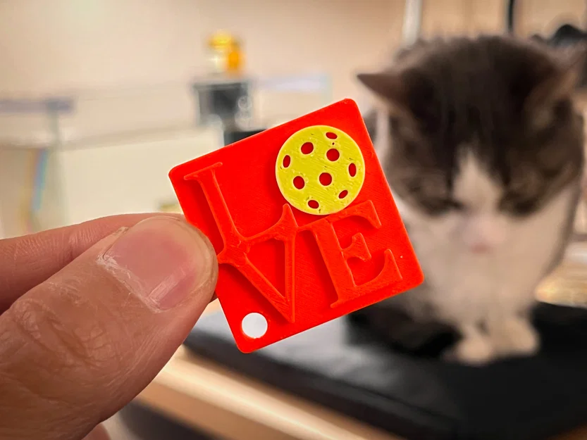 Móc khóa Pickleball chủ đề LOVE - Mẫu in 3D độc đáo - Image 2