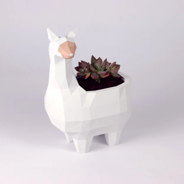 Chậu cây Alpaca Planter - Thiết kế Lowpoly độc đáo - Image 1