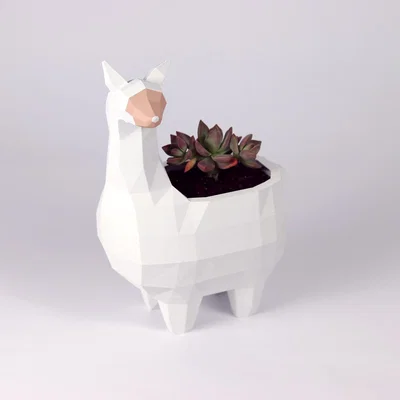 Chậu cây Alpaca Planter - Thiết kế Lowpoly độc đáo