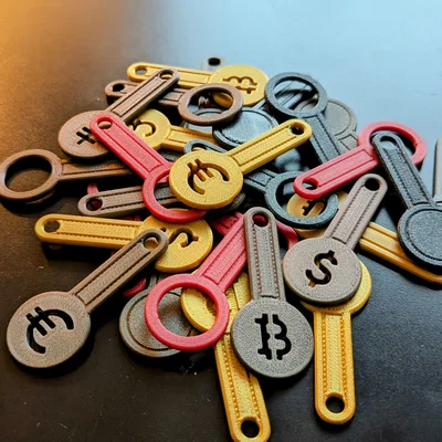 Móc khóa Token mở xe đẩy siêu thị có thể tháo rời