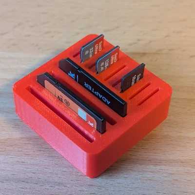 Khay đựng thẻ SD và MicroSD chuẩn Gridfinity dạng thấp gắn ngăn kéo bàn làm việc