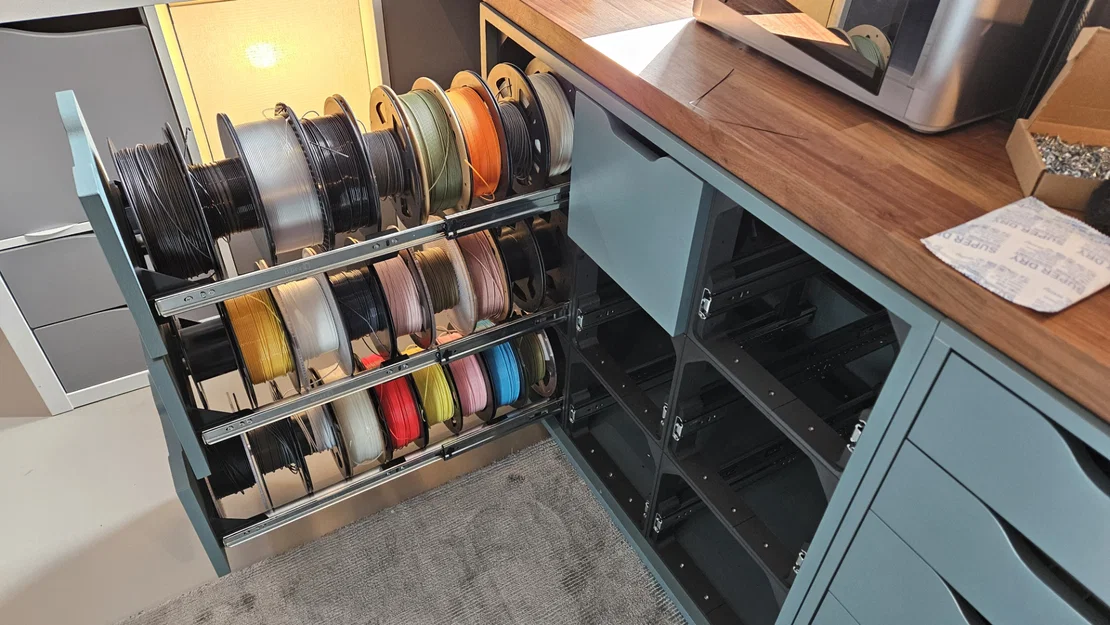 Hệ thống ngăn kéo Modular Filament đã được cắt nhỏ cho bàn in Bambu - Image 1