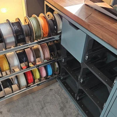 Hệ thống ngăn kéo Modular Filament đã được cắt nhỏ cho bàn in Bambu