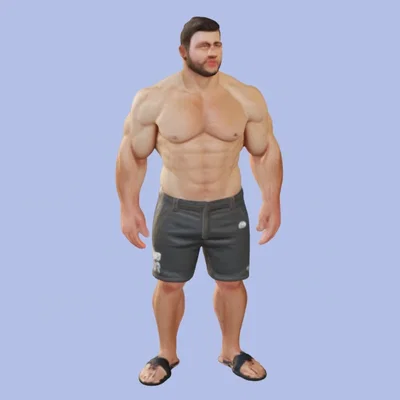 Mô hình 3D người đàn ông cơ bắp khỏe khoắn cho dân tập gym