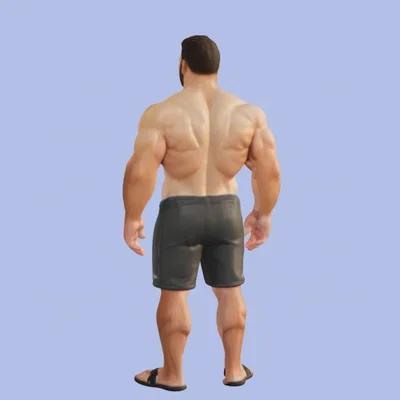 Mô hình 3D người đàn ông cơ bắp khỏe khoắn cho dân tập gym