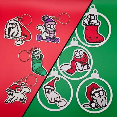 Móc khóa/Đồ trang trí cây thông Noel Simon's Cat phiên bản Giáng sinh