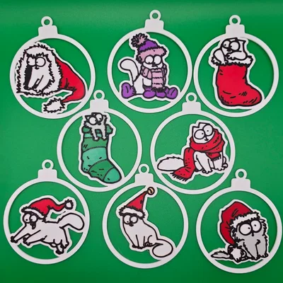 Móc khóa/Đồ trang trí cây thông Noel Simon's Cat phiên bản Giáng sinh