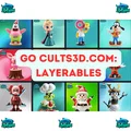 Mô hình 3D Patrick Star siêu anh hùng phong cách Chibi - Nhân vật SpongeBob cơ bắp - Thumbnail 2