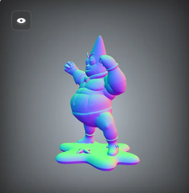 Mô hình 3D Patrick Star siêu anh hùng phong cách Chibi - Nhân vật SpongeBob cơ bắp - Image 3