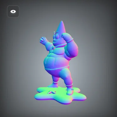 Mô hình 3D Patrick Star siêu anh hùng phong cách Chibi - Nhân vật SpongeBob cơ bắp