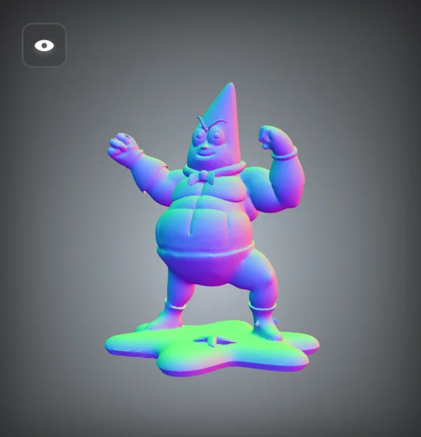 Mô hình 3D Patrick Star siêu anh hùng phong cách Chibi - Nhân vật SpongeBob cơ bắp - Image 4