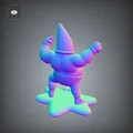 Mô hình 3D Patrick Star siêu anh hùng phong cách Chibi - Nhân vật SpongeBob cơ bắp - Thumbnail 6
